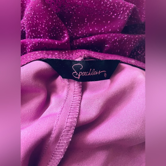 Speechless Sparkly Raspberry Dress Midi Cocktail Party Prom - Picture 7 of 11